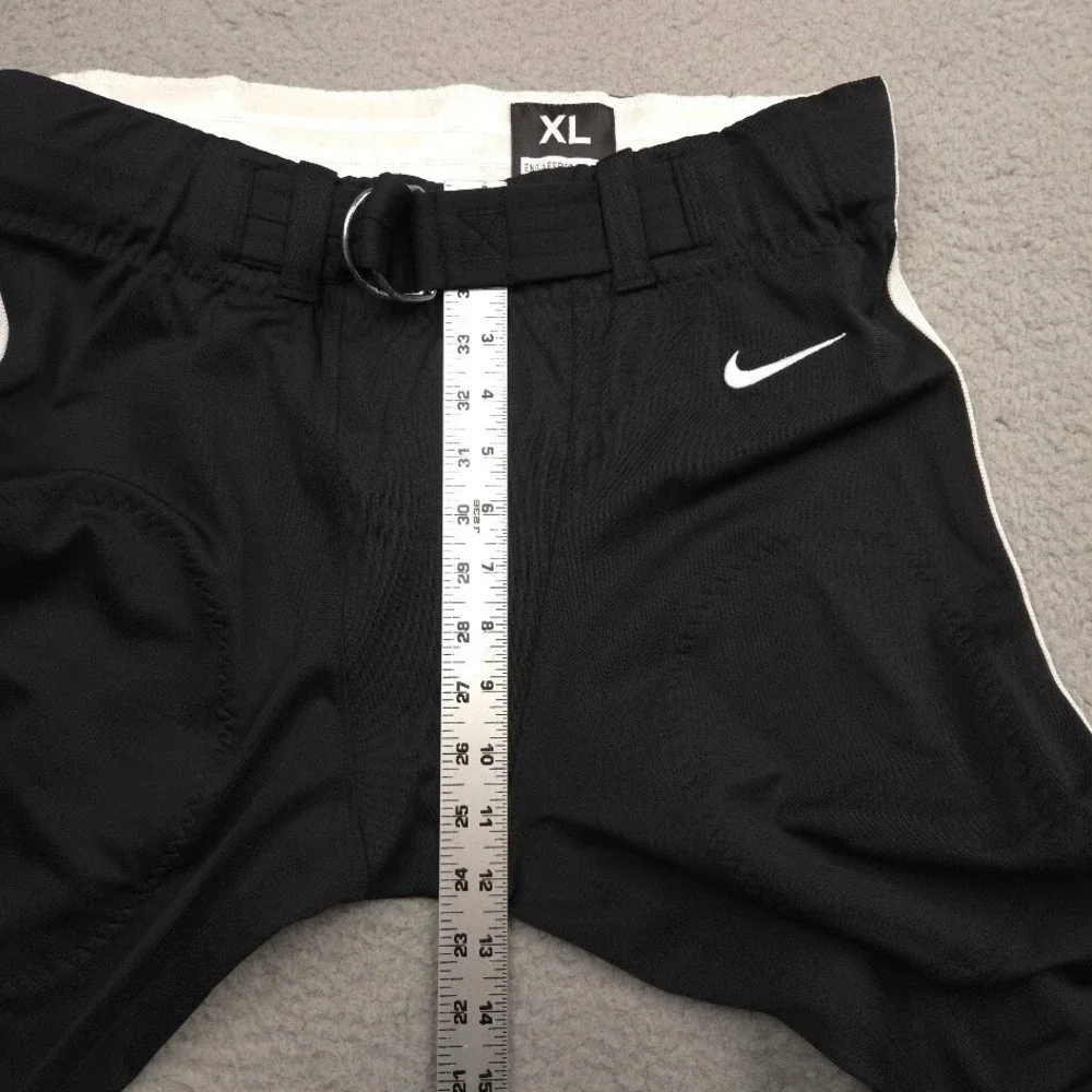 Nike Football Pants Mens XL Black White Padded Game Day Belted Athletic
